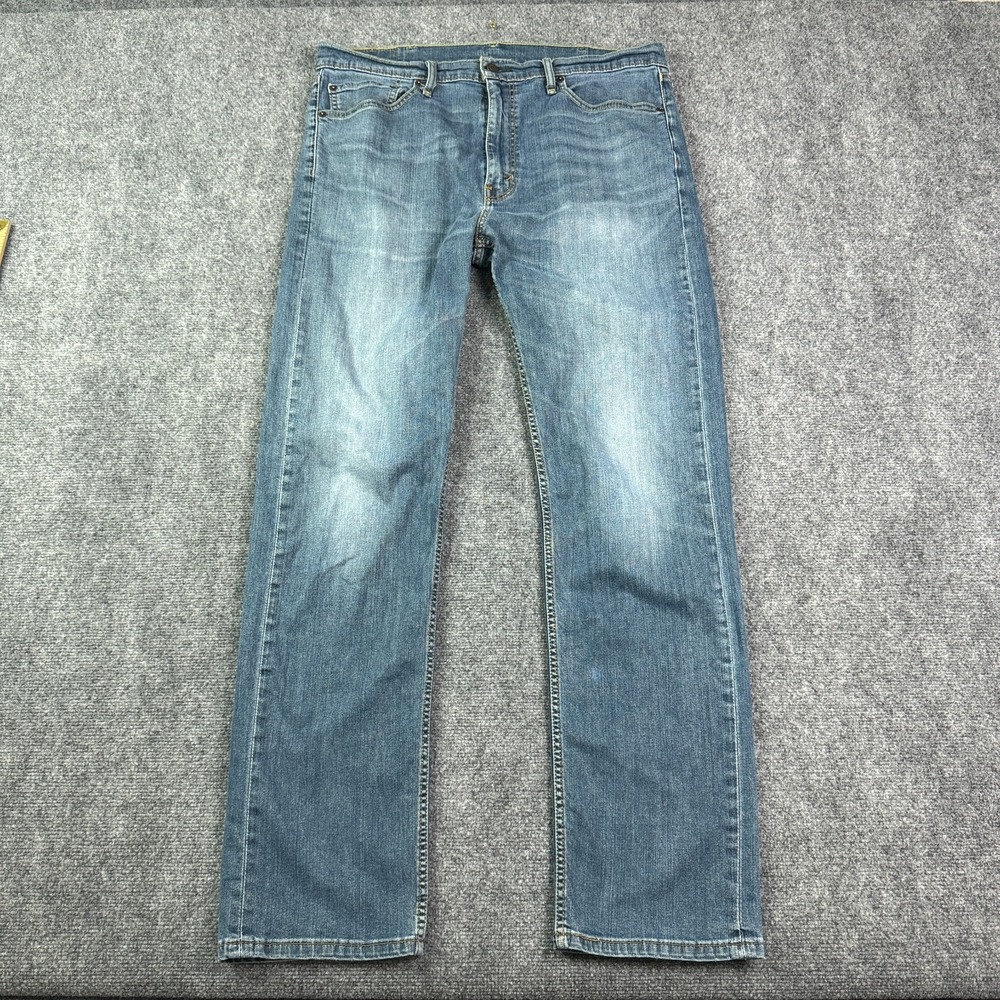 Levi's 505 Men's Straight Leg Jeans Size 38x34 Medium Wash Stretch Distressed